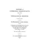 CAMBRIDGE, MA:  HISTORY OF CAMBRIDGE, 1630-1930, Supplement & Index,  (Hardcover)