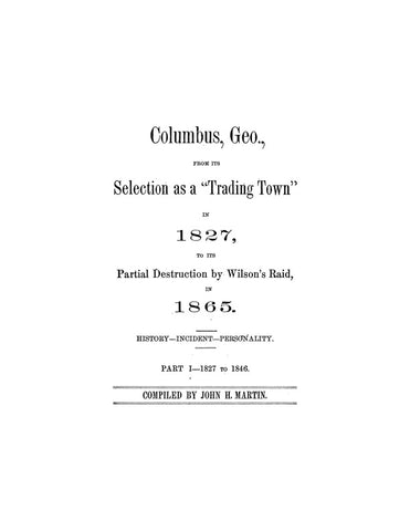 COLUMBUS, GA:  Columbus, Georgia From the Selection as a "Trading Town"