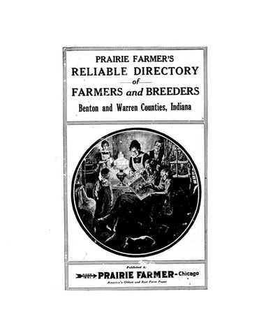 BENTON, IN:  PRAIRIE FARMER'S DIRECTORY OF BENTON AND WARREN COUNTIES, INDIANA