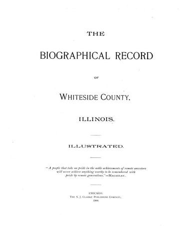 WHITESIDE, IL: BIOGRAPHICAL RECORD OF WHITESIDE COUNTY.