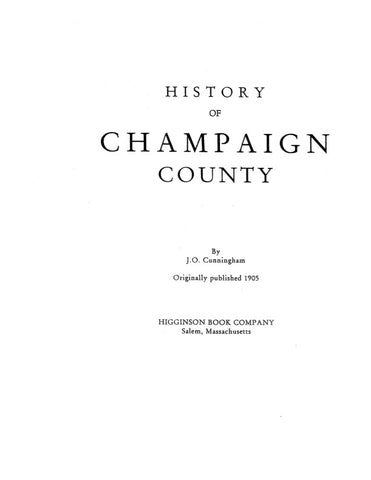 CHAMPAIGN, IL: THE HISTORY OF CHAMPAIGN COUNTY.