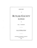 BUTLER, KS:  HISTORY OF BUTLER COUNTY. (Hardcover)