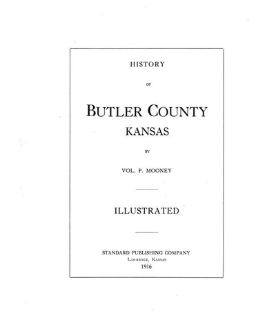 BUTLER, KS:  HISTORY OF BUTLER COUNTY. (Hardcover)