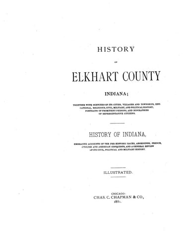 ELKHART, IN:  HISTORY OF ELKHART COUNTY,  (Hardcover)