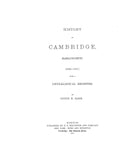 CAMBRIDGE, MA:  HISTORY OF CAMBRIDGE, 1630-1877, with a Genealogical Register. (Hardcover)