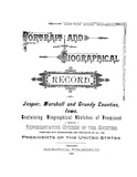 JASPER, IA:  PORTRAIT & BIOGRAPHICAL RECORDS OF JASPER, MARSHALL & GRUNDY COUNTIES, Containing Biographical Sketches of Prominent & Representative Citizens (Hardcover)