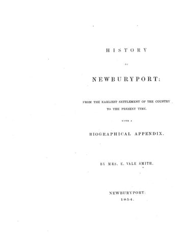NEWBURYPORT, MA:  HISTORY OF NEWBURYPORT