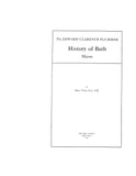 BATH, ME: The Edward Clarence Plummer HISTORY OF BATH. (Hardcover)