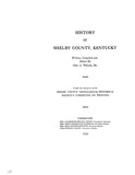 SHELBY, KY:  HISTORY OF SHELBY COUNTY.
