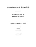 BROWNFIELD, ME:  REMINISCENCES OF BROWNFIELD: Short Sketches from the History of the Town. (Softcover)