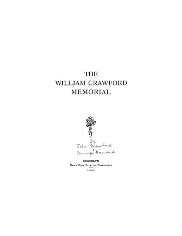 CRAWFORD: The William Crawford Memorial 1904