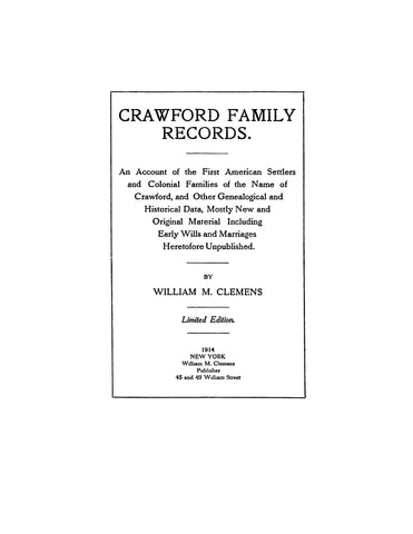 Crawford Family Records 1914
