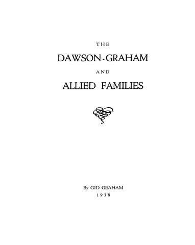 DAWSON - GRAHAM and allied families 1938