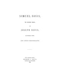 DAVIS: Samuel Davis of Oxford, MA & Joseph Davis of Dudley, MA & their descendants 1884