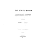 DEWEES: The Dewees Family, Genealogical data, Biographical Facts and historical information 1905