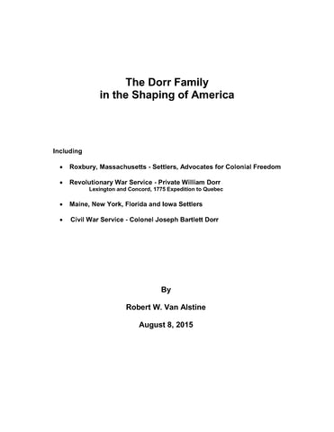 DORR: The Dorr Family in the Shaping of America 2015