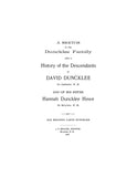 DUNCKLEE:  Sketch of the Duncklee family & a history of the descendants of David Duncklee of Amherst NH 1908