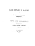 ALABAMA:  EARLY SETTLERS OF ALABAMA