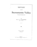SACRAMENTO, CA:  HISTORY OF SACRAMENTO VALLEY. (Hardcover)