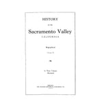SACRAMENTO, CA:  HISTORY OF SACRAMENTO VALLEY. (Hardcover)