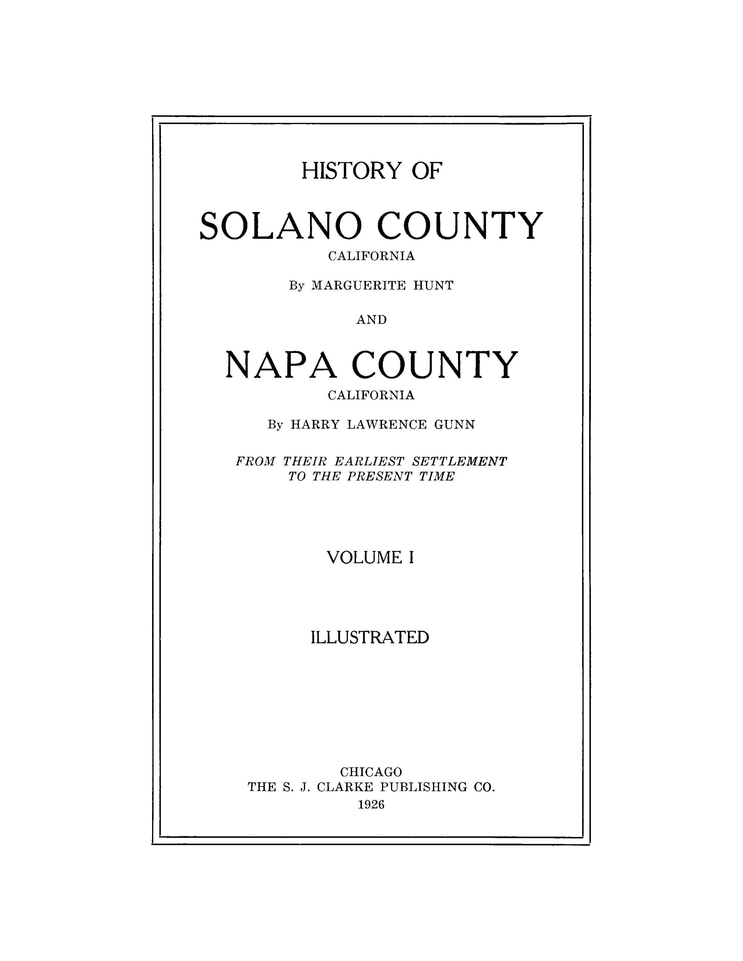 SOLANO, CA: HISTORY OF SOLANO & NAPA COUNTY. – Higginson Book Company, LLC