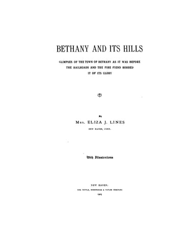 BETHANY, CT:  Bethany and Its Hills (Softcover)