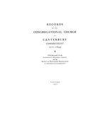 CANTERBURY, CT:  RECORDS OF THE CONGREGATIONAL CHURCH IN CANTERBURY, 1711-1844.