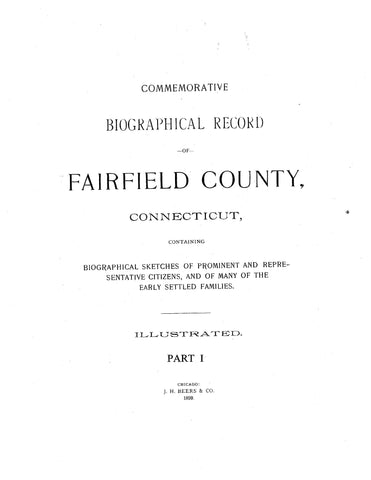 FAIRFIELD, CT: COMMEMORATIVE BIOGRAPHICAL RECORD OF FAIRFIELD COUNTY (Hardcover)
