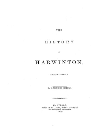 HARWINTON, CT:  HISTORY OF HARWINTON. (Softcover)