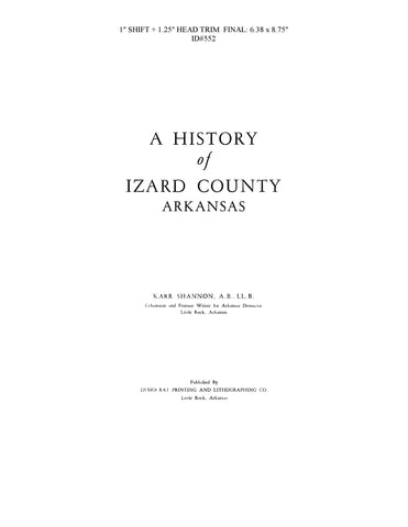 IZARD, AR:  HISTORY OF IZARD COUNTY