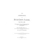 BUTLER, AL:  HISTORY OF BUTLER COUNTY, from 1815 to 1885