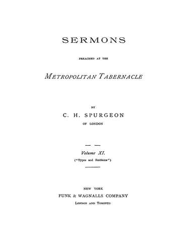Sermons of Charles H. Spurgeon Preached at the Metropolitan Tabernacle, 19-Volume Set 1857
