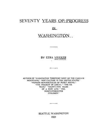 WASHINGTON: Seventy Years of Progress in Washington