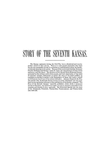 7th CAVALRY, KS: Story of the Seventh Kansas (Softcover)