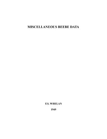 BEEBE: Miscellaneous Beebe Data (Softcover)