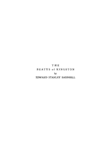 BEATY: The Beatys of Kingston, Jamaica (Softcover)