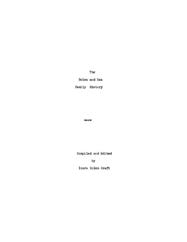 BOLEN-REA: The Bolen and Rea Family History (Softcover)