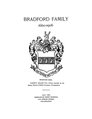 BRADFORD: Bradford Family 1660-1906 (Softcover)