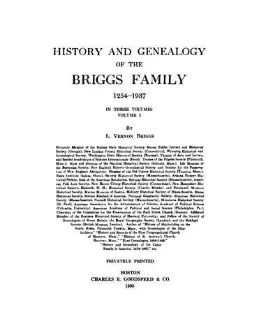 BRIGGS: History and Genealogy of the Briggs Family 1254-1937
