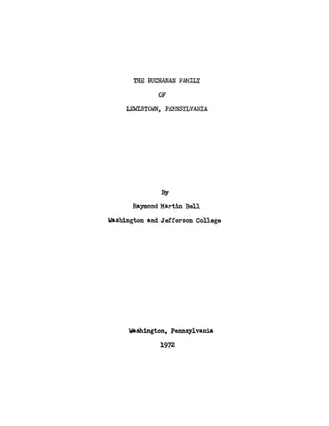 BUCHANAN: The Buchanan Family of Lewistown, Pennsylvania (Softcover)