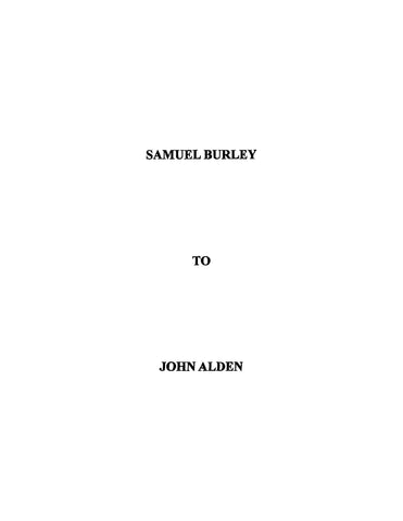 BURLEY: Samuel Burley to John Alden (Softcover)