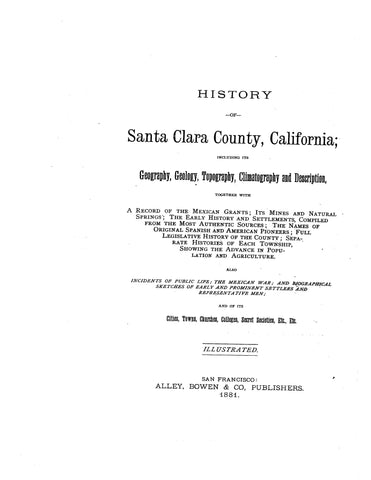 SANTA CLARA, CA:  HISTORY OF SANTA CLARA COUNTY  (Hardcover)