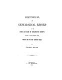 CANADA, NOVA SCOTIA: HISTORICAL AND GENEALOGICAL RECORD OF THE FIRST SETTLERS OF COLCHESTER COUNTY.