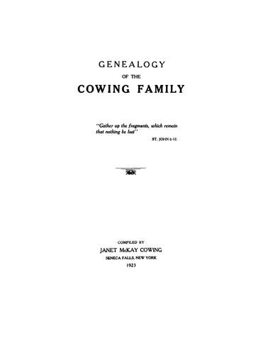 COWING: Genealogy of the Cowing family (Softcover)