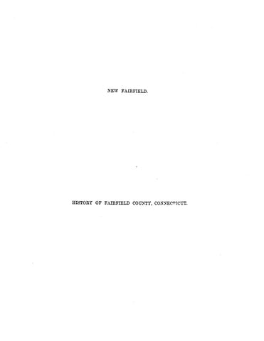 NEW FAIRFIELD, CT: Extracted from History of Fairfield County (Softcover)