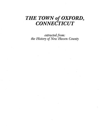 OXFORD, CT: Extracted from History of New Haven County (Softcover)