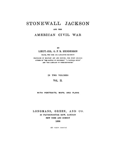 Stonewall Jackson and the American Civil War, Volume 2
