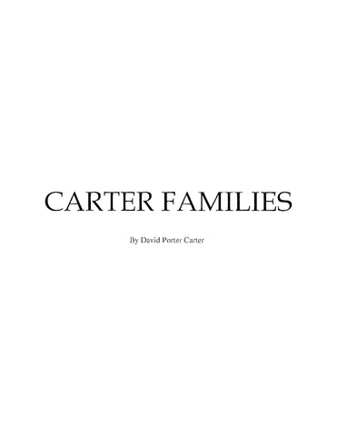 CARTER: Carter Families (Softcover)