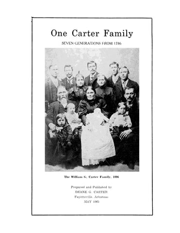CARTER: One Carter Family, Seven Generations from 1786 (Softcover)