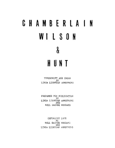 CHAMBERLAIN: Chamberlain, Wilson, and Hunt (Softcover)
